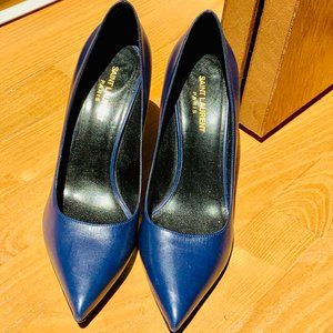 Saint Laurent Cobalt Blue Leather Pumps EU 40 1/2